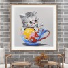Cup Cat - Full Round Diamond Painting