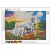 White Horse Rainbow - Full Round Diamond Painting